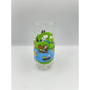 Vintage 1965 Peanuts McDonalds Camp Snoopy Collection Glass Morning People Are